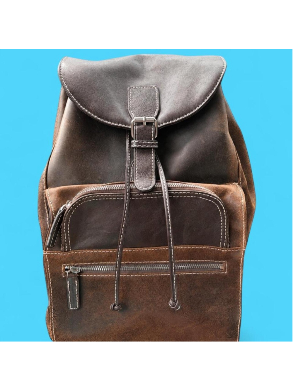 Vintage Pelle Studio distressed brown leather backpack OSFA